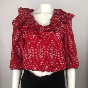 ZARA EMBROIDERED FLORAL TOP